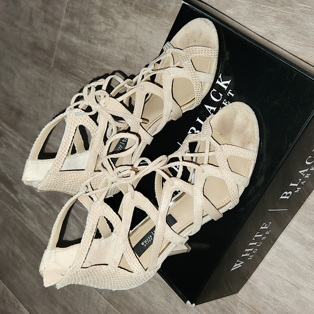White House Black Market Lahley Lace Up Heels